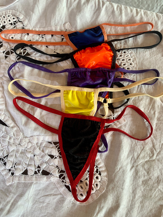 Set of 5, G-strings, panties, underwear, bottoms, misc. colors, size large, Starwearusa, lingerie, sexy swimwear